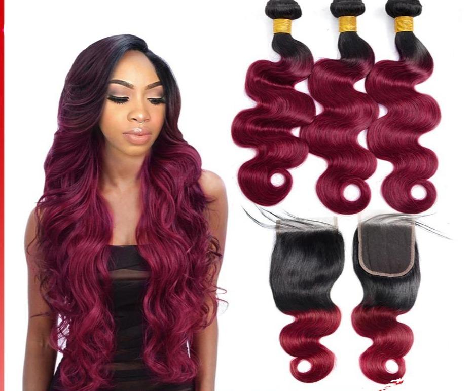 BeuMax 1B Burgundy Body Wave BUNDLES with CLOSURES & FRONTALS - GlamAura