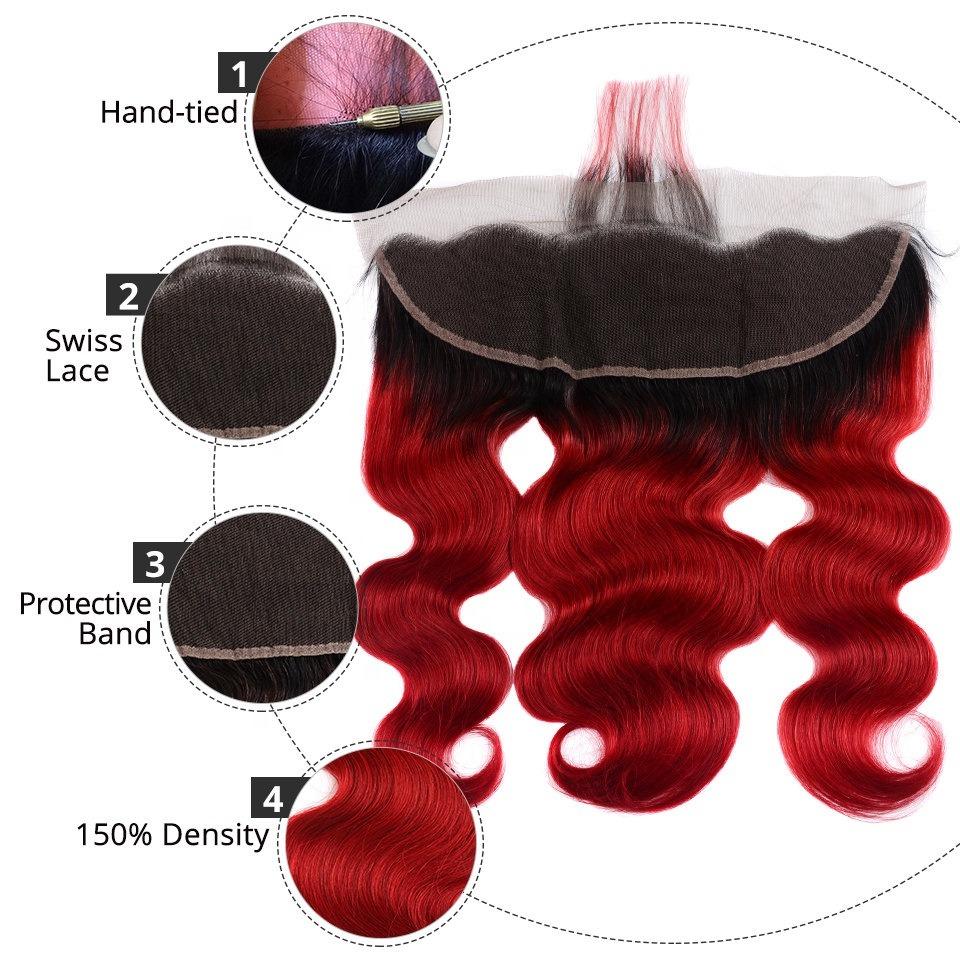 BeuMax 1B Burgundy Body Wave BUNDLES with CLOSURES & FRONTALS - GlamAura
