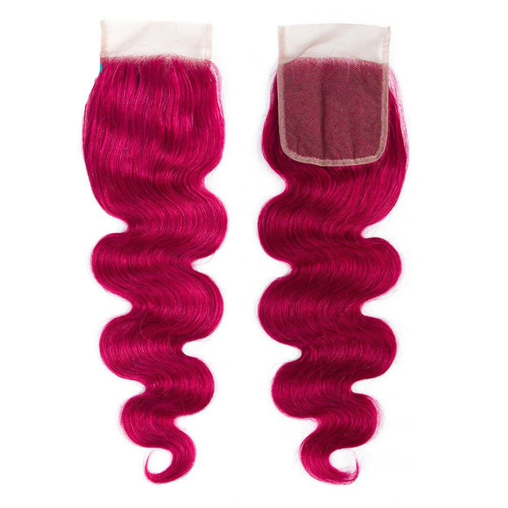 Burgundy 10A Grade Body Wave #1B/Burgundy BUNDLES with CLOSURES & FRON - GlamAura