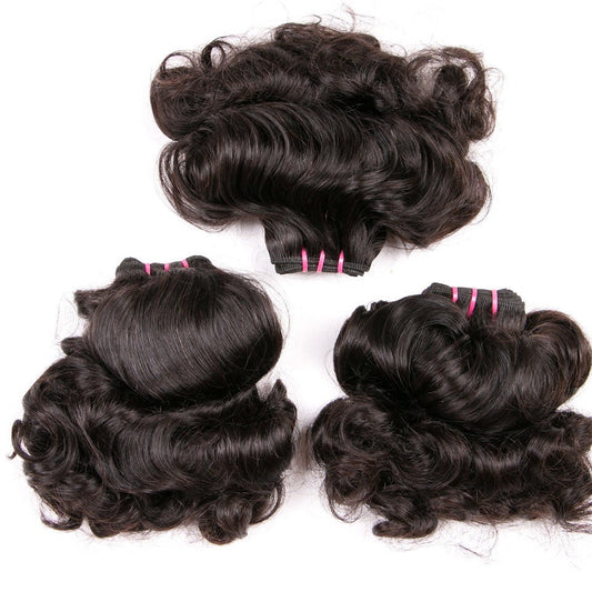 10A Grade 3/4 Magic Curl Fumi Human Hair bundles with 4x4 Closures & 1 - GlamAura