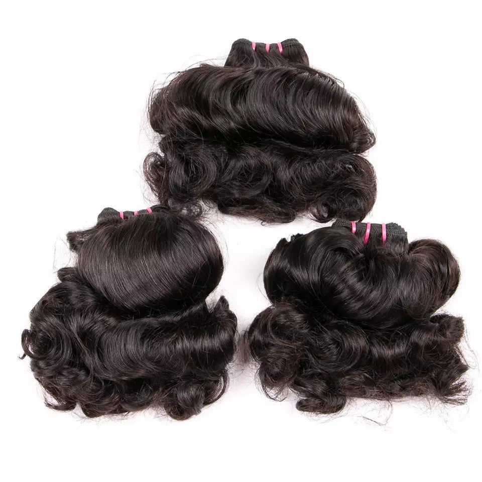 10A Grade 3/4 Magic Curl Fumi Human Hair bundles with 4x4 Closures & 1 - GlamAura