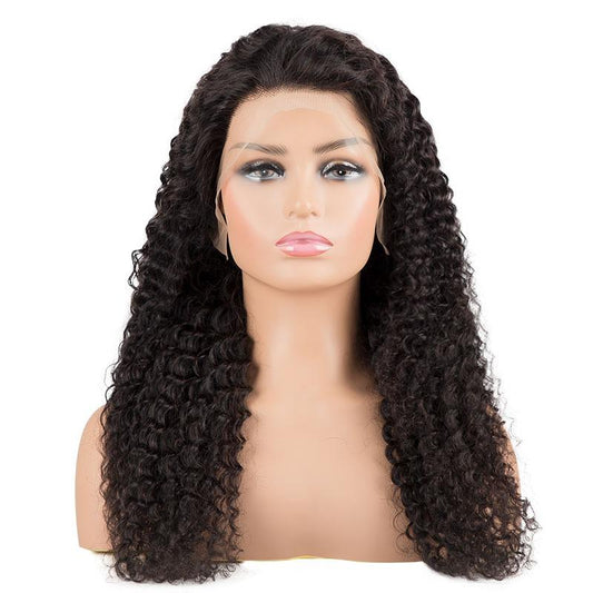 13x4 HD Transparent Lace Front Jerry Curl Human Hair Wigs 200% Density - GlamAura