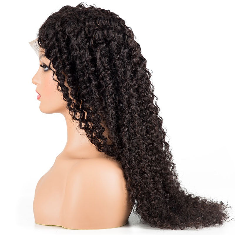 13x4 HD Transparent Lace Front Jerry Curl Human Hair Wigs 200% Density - GlamAura
