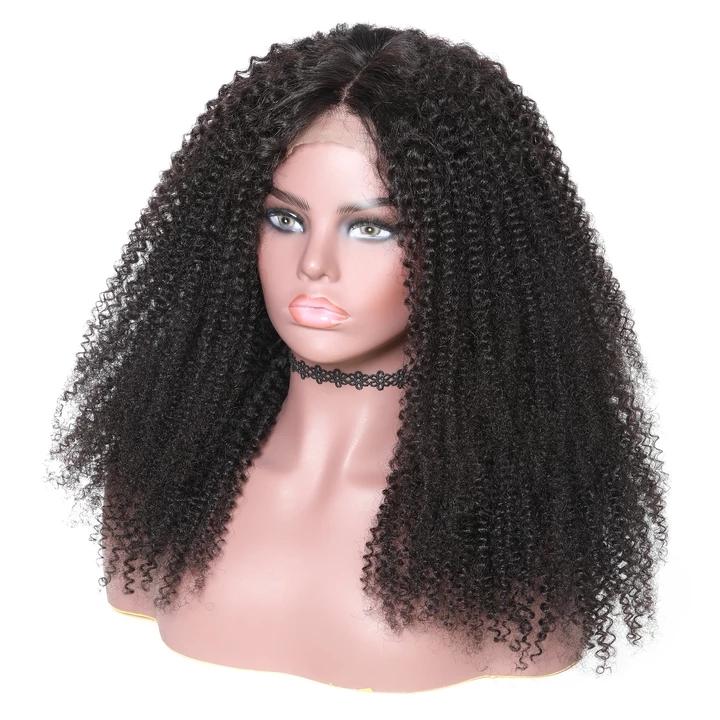 13x4 HD Transparent Lace Frontal Afro Kinky Curly Human Hair Wigs 200% - GlamAura