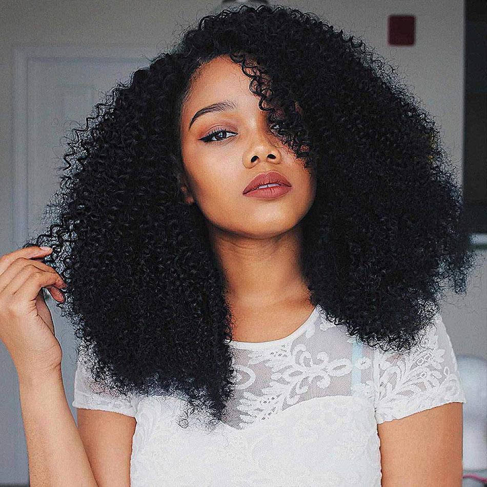 13x4 HD Transparent Lace Frontal Afro Kinky Curly Human Hair Wigs 200% - GlamAura