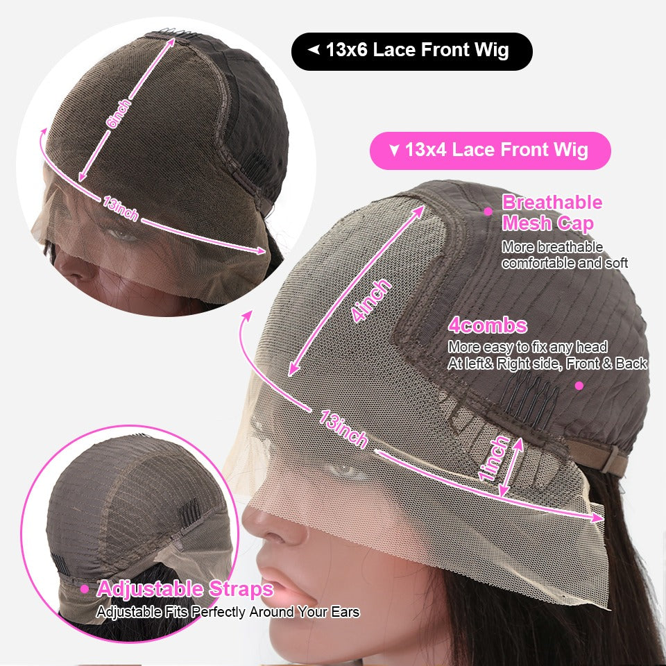 13x4 HD Transparent Lace Frontal Body Wave Human Hair Wigs 200% Densit - GlamAura