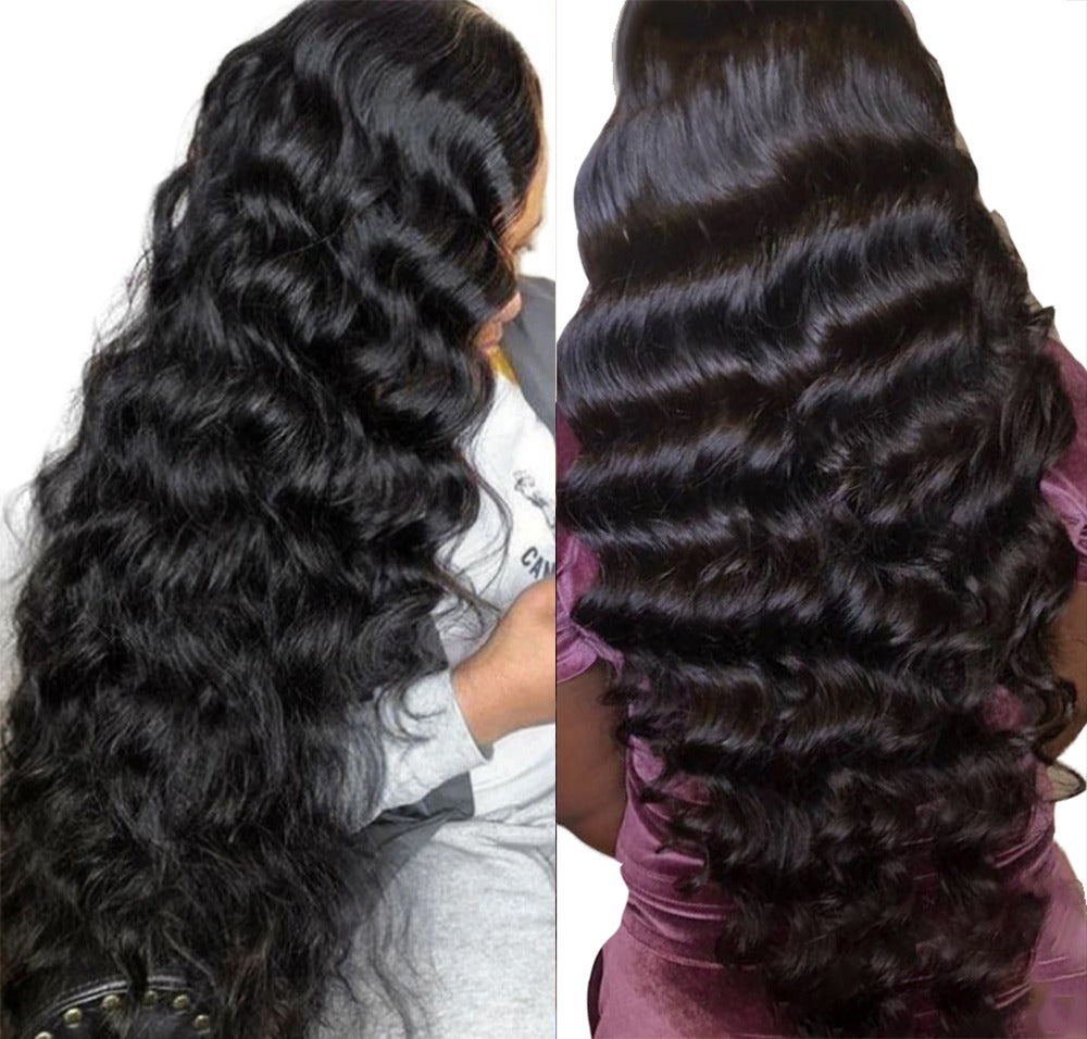 13x4 HD Transparent Lace Frontal Loose Body Wave Human Hair Wigs 180% - GlamAura