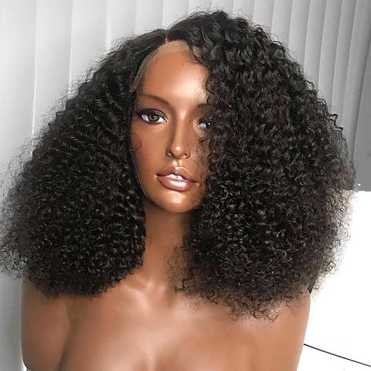 180% Density Full 4x4 Transparent Lace Front Afro Kinky Curly Human Ha - GlamAura