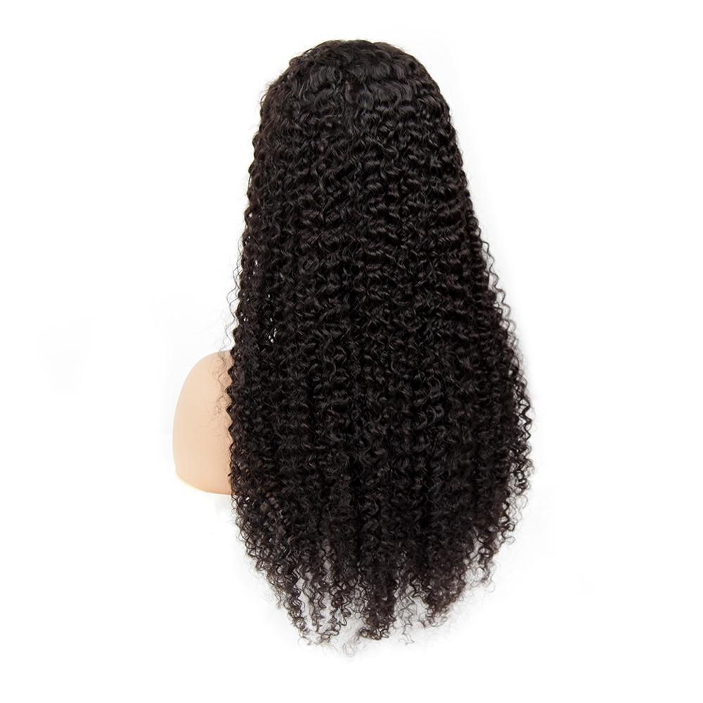180% Density Full 4x4 Transparent Lace Front Kinky Curly Human Hair Wi - GlamAura