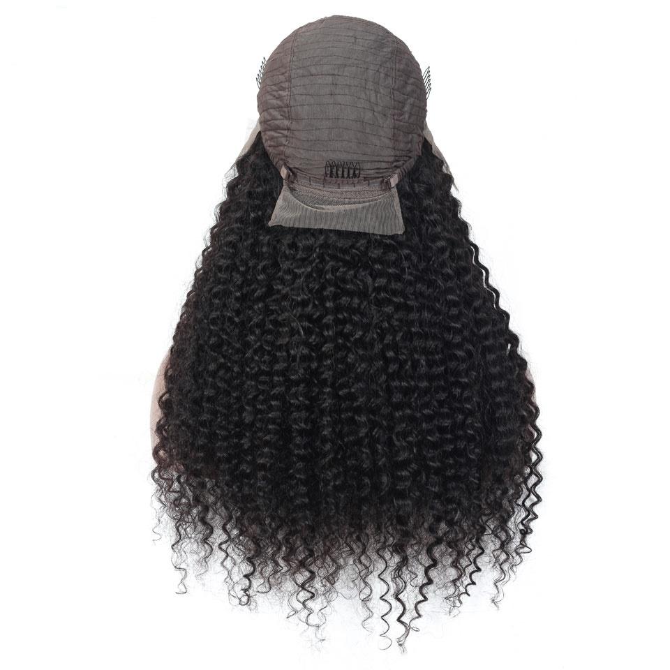180% Density Full 4x4 Transparent Lace Front Kinky Curly Human Hair Wi - GlamAura