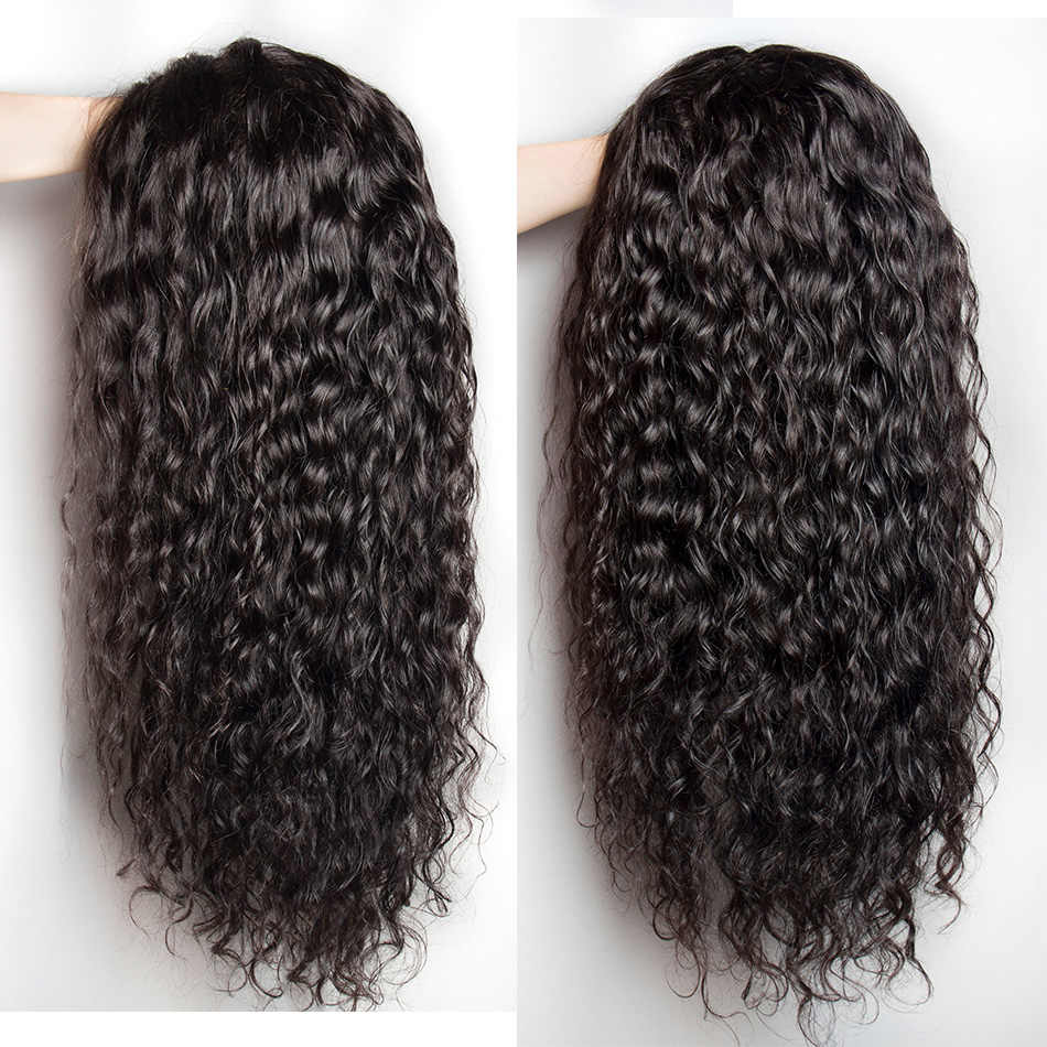 180% Density Full 4x4 Transparent Lace Front Water Wave Human Hair Wig - GlamAura