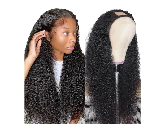 U Part Wig Jerry Curl Human Hair Wigs For Black Women Brazilian Remy H - GlamAura