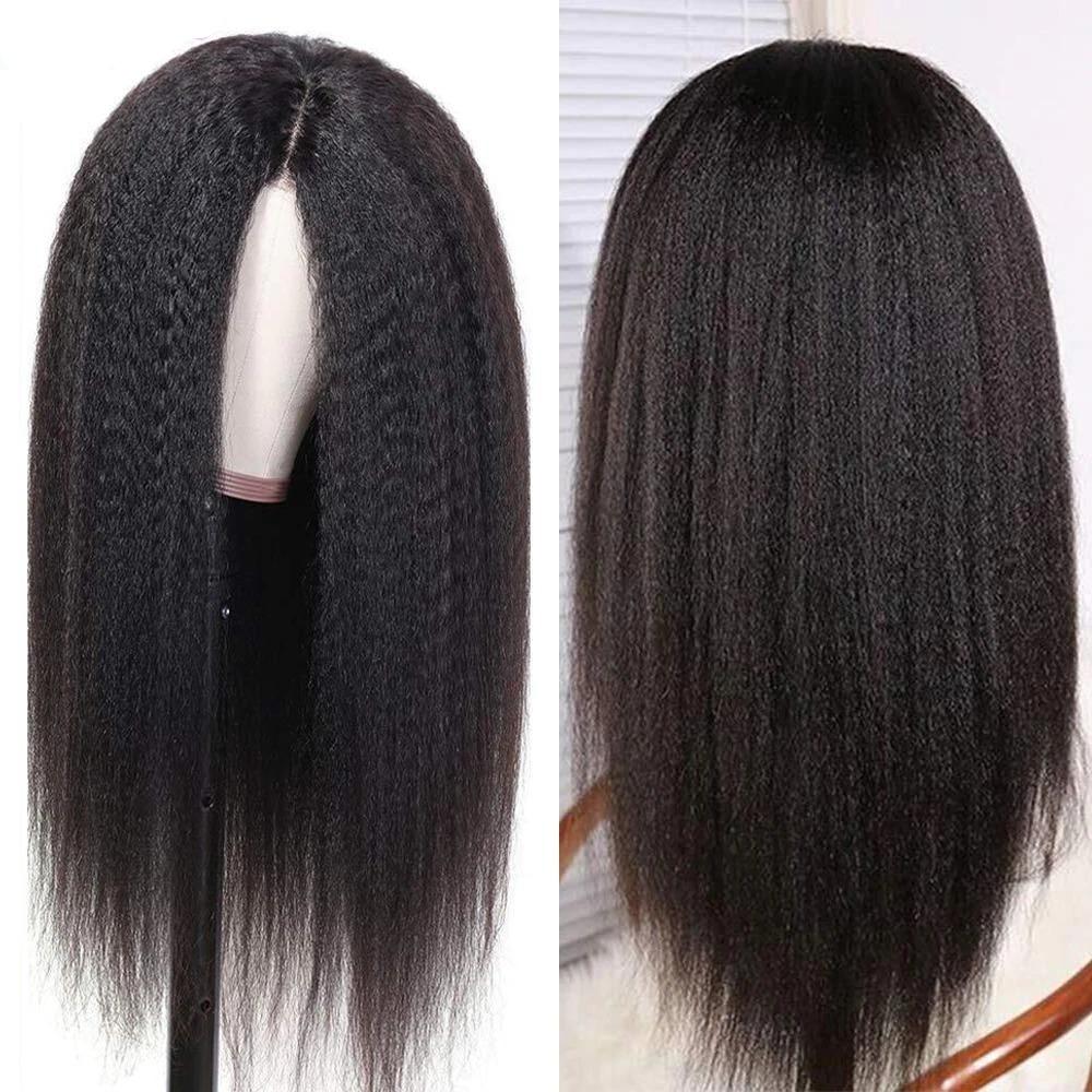 180% Density Full 4x4 Transparent Lace Front Kinky Straight Human Hair - GlamAura