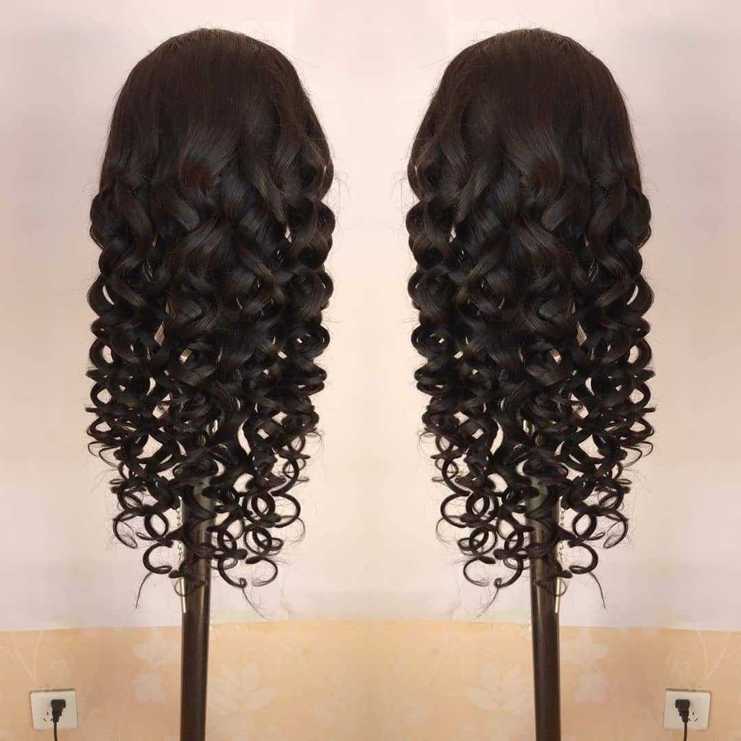 180% Density Full 4x4 Transparent Lace Front Loose Wave Human Hair Wig - GlamAura