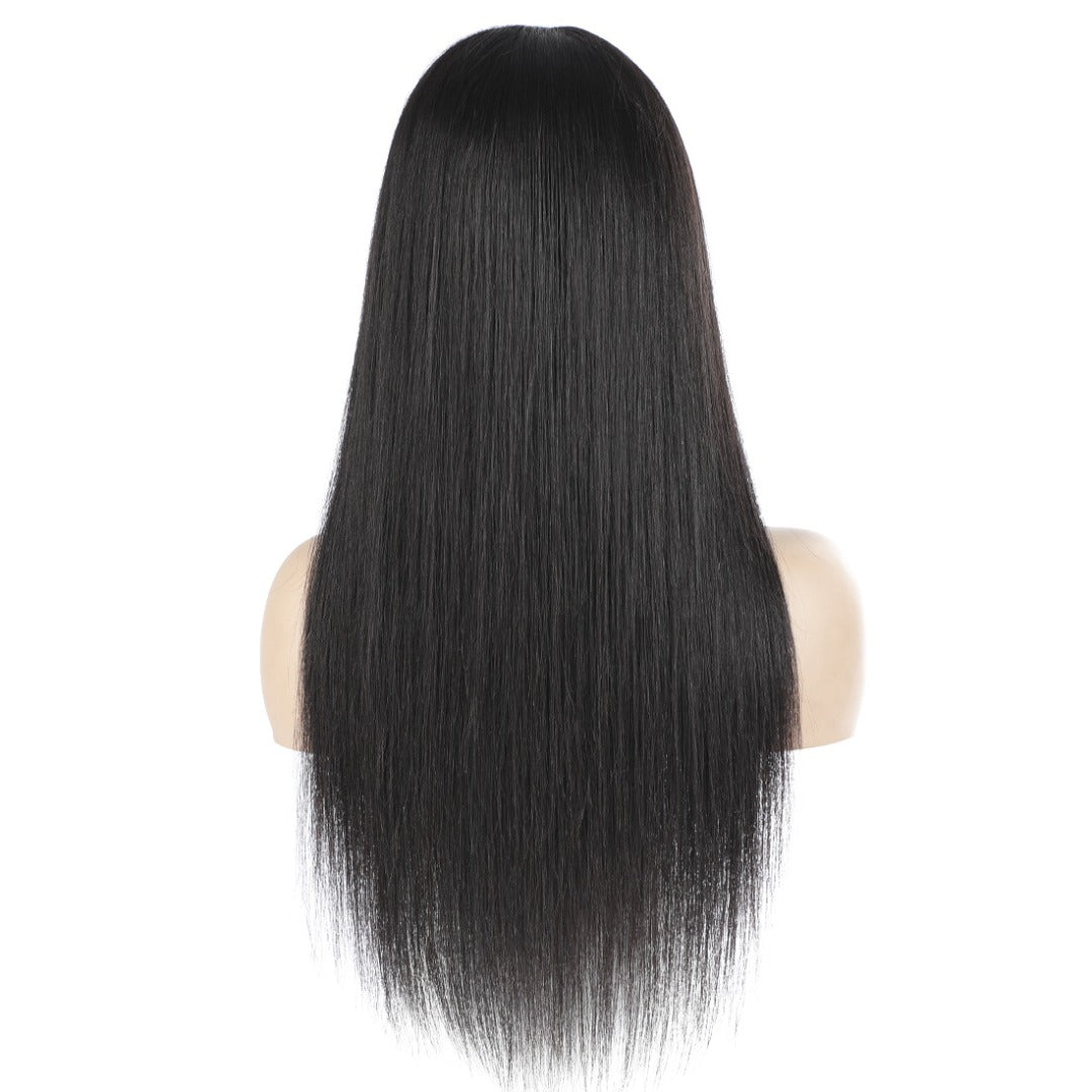 Headband Wig Straight Human Hair Scarf Wig No GLUE Easy Wear for Women - GlamAura