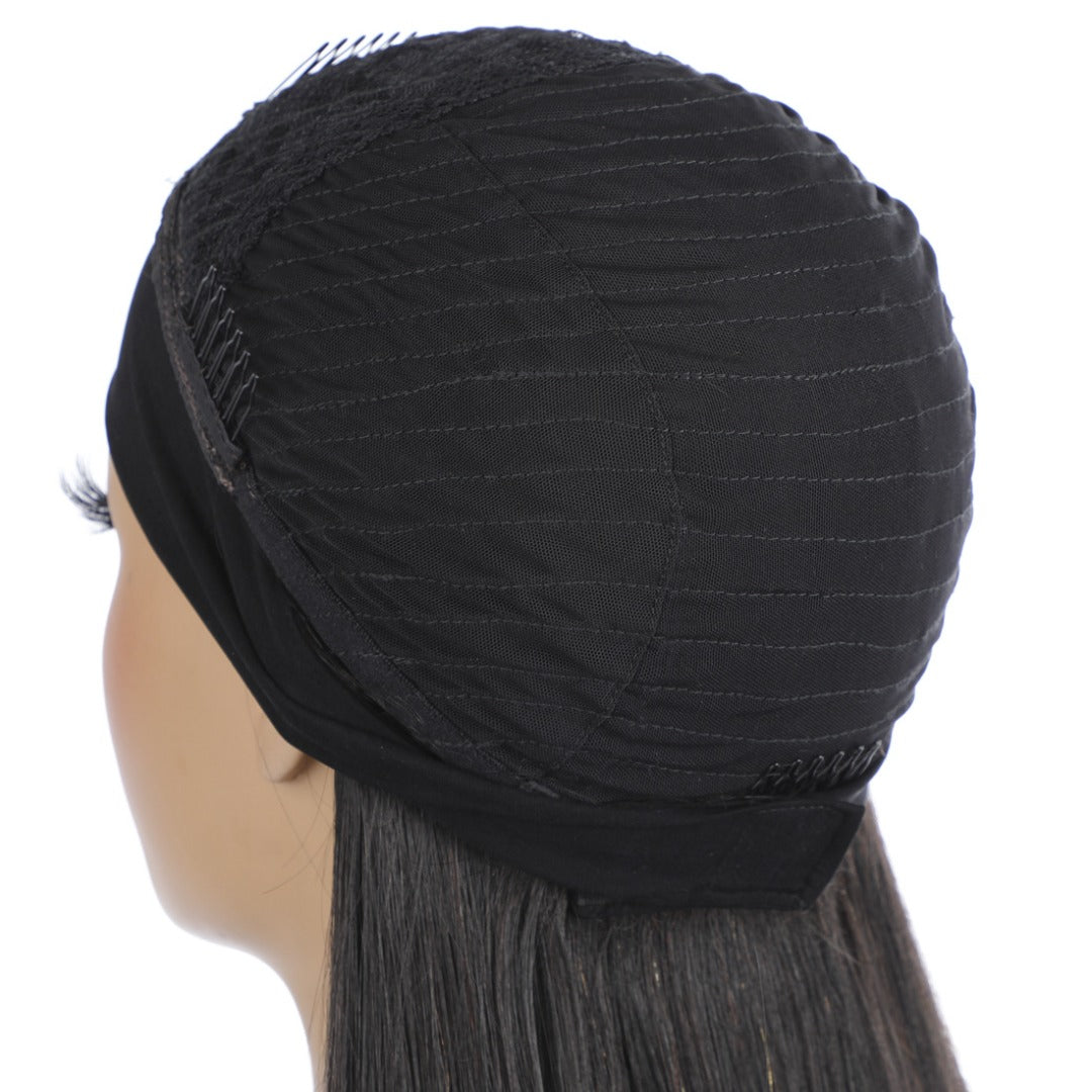 Headband Wig Straight Human Hair Scarf Wig No GLUE Easy Wear for Women - GlamAura