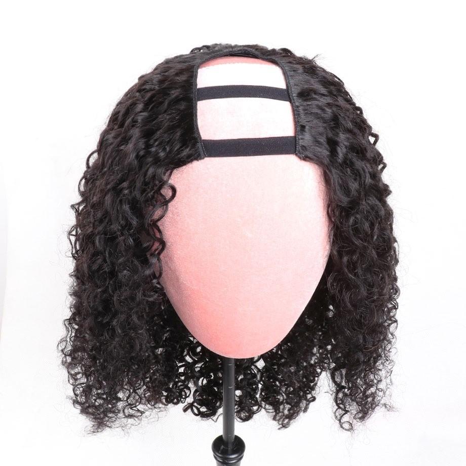 Short Bob U Part Wig Human Hair Water Wave Brazilian Remy Glueless Wig - GlamAura