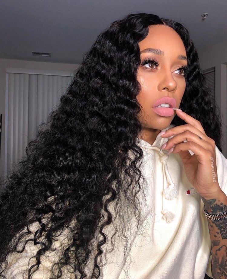 180% Density Full 4x4 Transparent Lace Front Deep Wave Human Hair Wigs - GlamAura