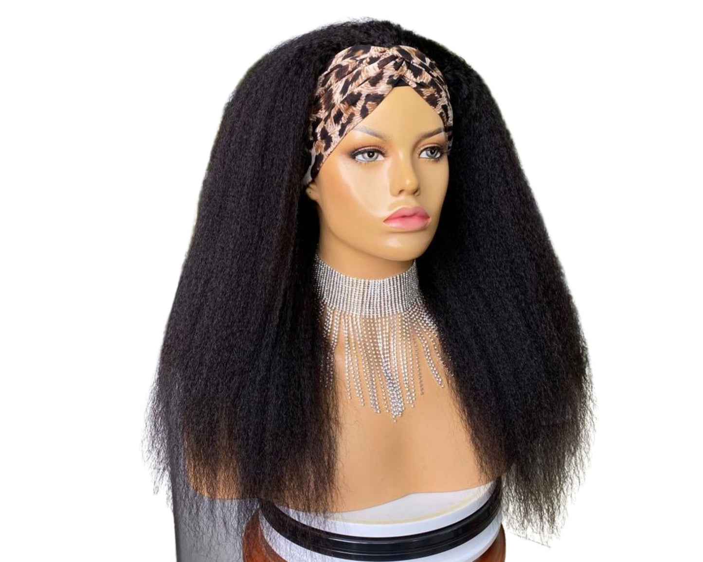 Headband Wig Kinky Straight Human Hair Scarf Wig No GLUE Easy Wear - GlamAura