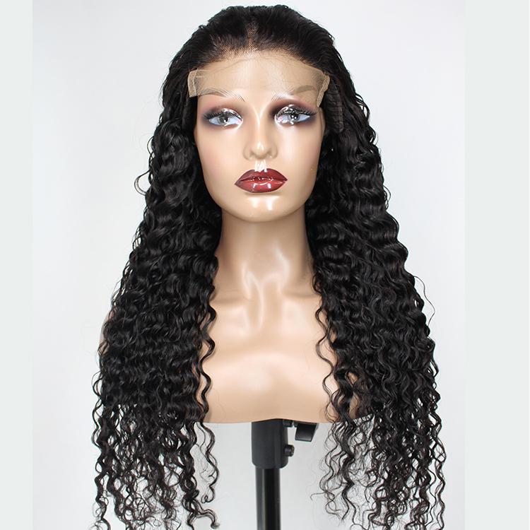 180% Density Full 4x4 Transparent Lace Front Jerry Curl Human Hair Wig - GlamAura