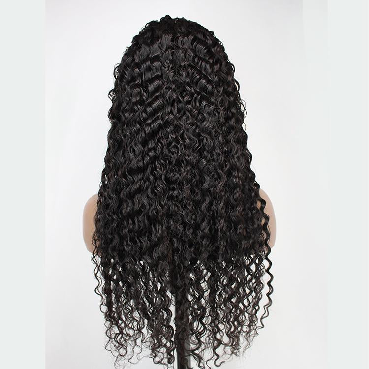 180% Density Full 4x4 Transparent Lace Front Jerry Curl Human Hair Wig - GlamAura
