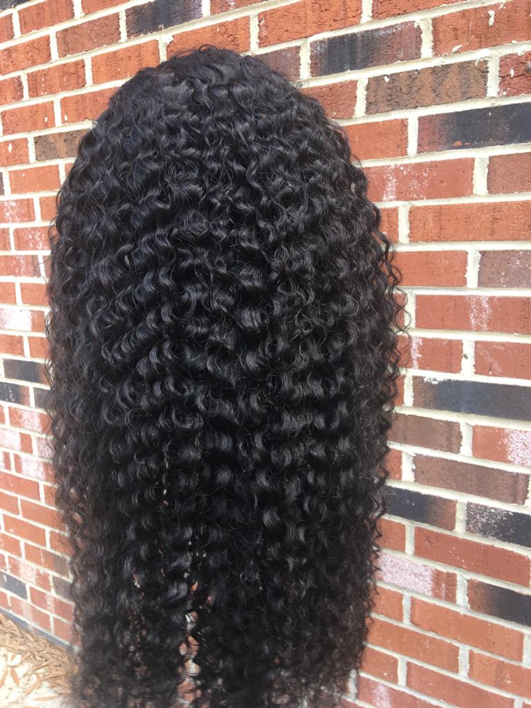 180% Density Full 4x4 Transparent Lace Front Jerry Curl Human Hair Wig - GlamAura
