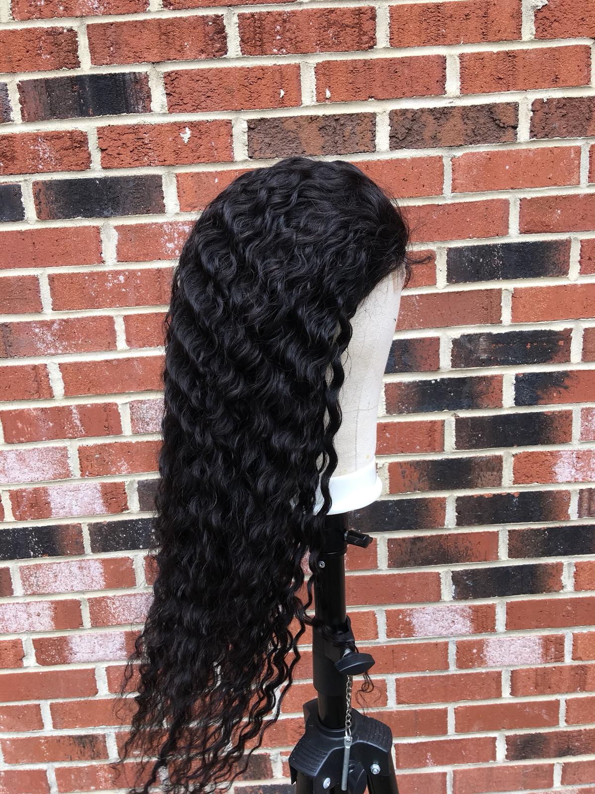 180% Density Full 4x4 Transparent Lace Front Jerry Curl Human Hair Wig - GlamAura