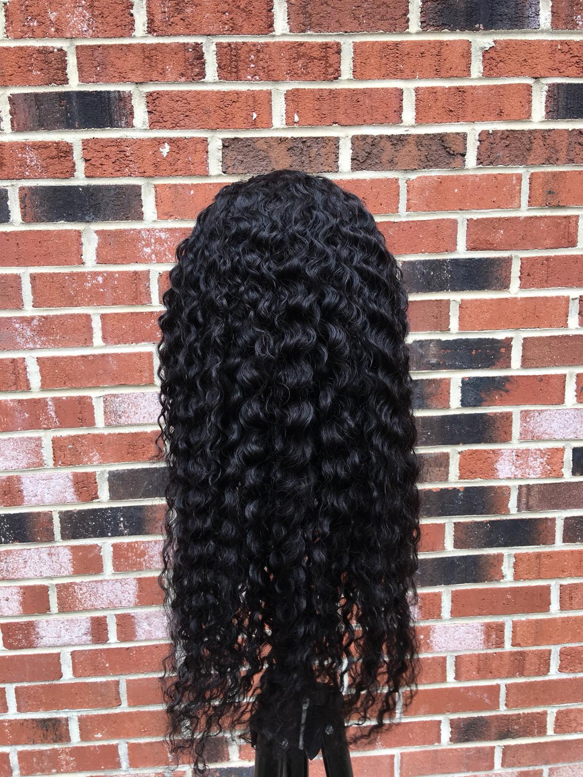 180% Density Full 4x4 Transparent Lace Front Jerry Curl Human Hair Wig - GlamAura