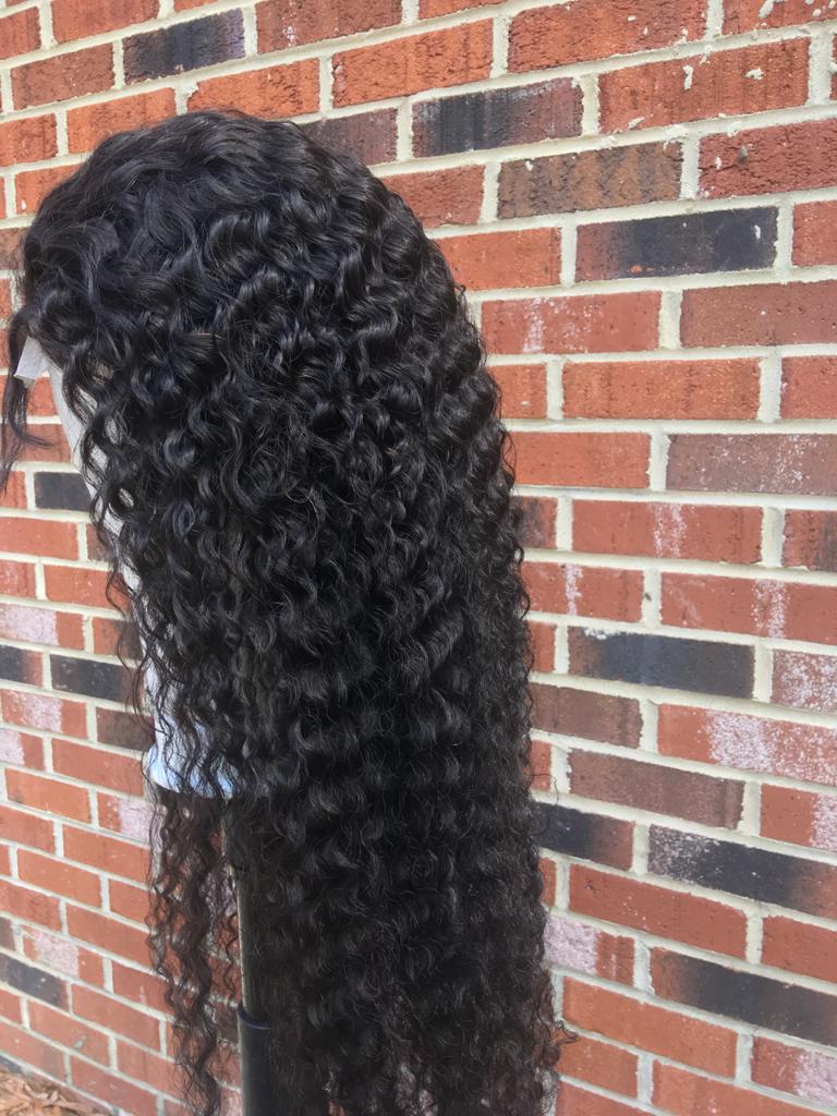 180% Density Full 4x4 Transparent Lace Front Jerry Curl Human Hair Wig - GlamAura