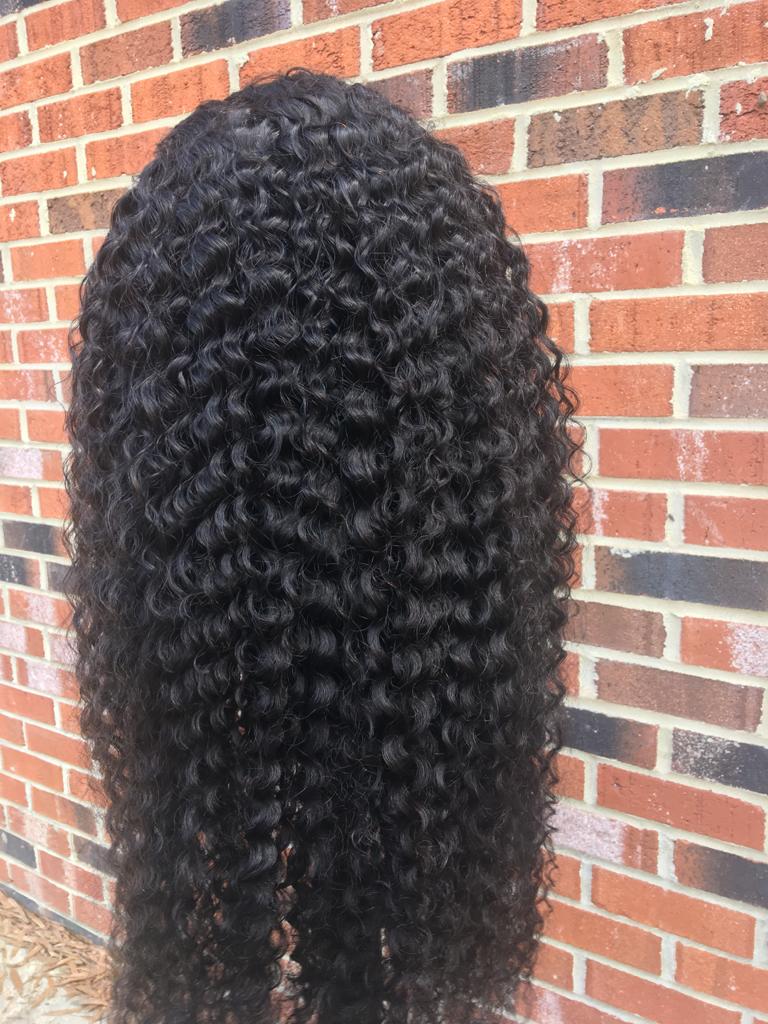 180% Density Full 4x4 Transparent Lace Front Jerry Curl Human Hair Wig - GlamAura