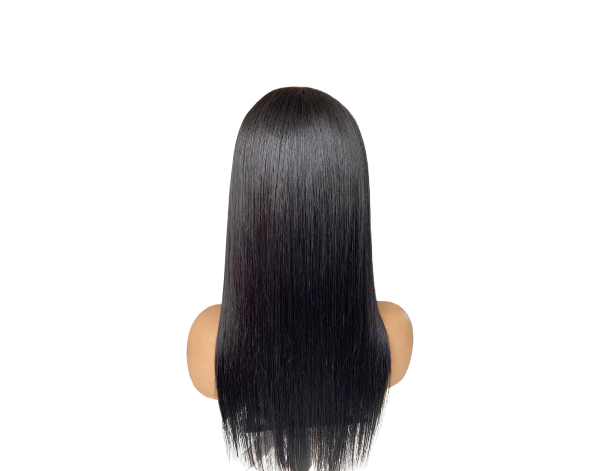Straight Human Hair Wigs With Bangs Full Machine Made Brazilian Human - GlamAura