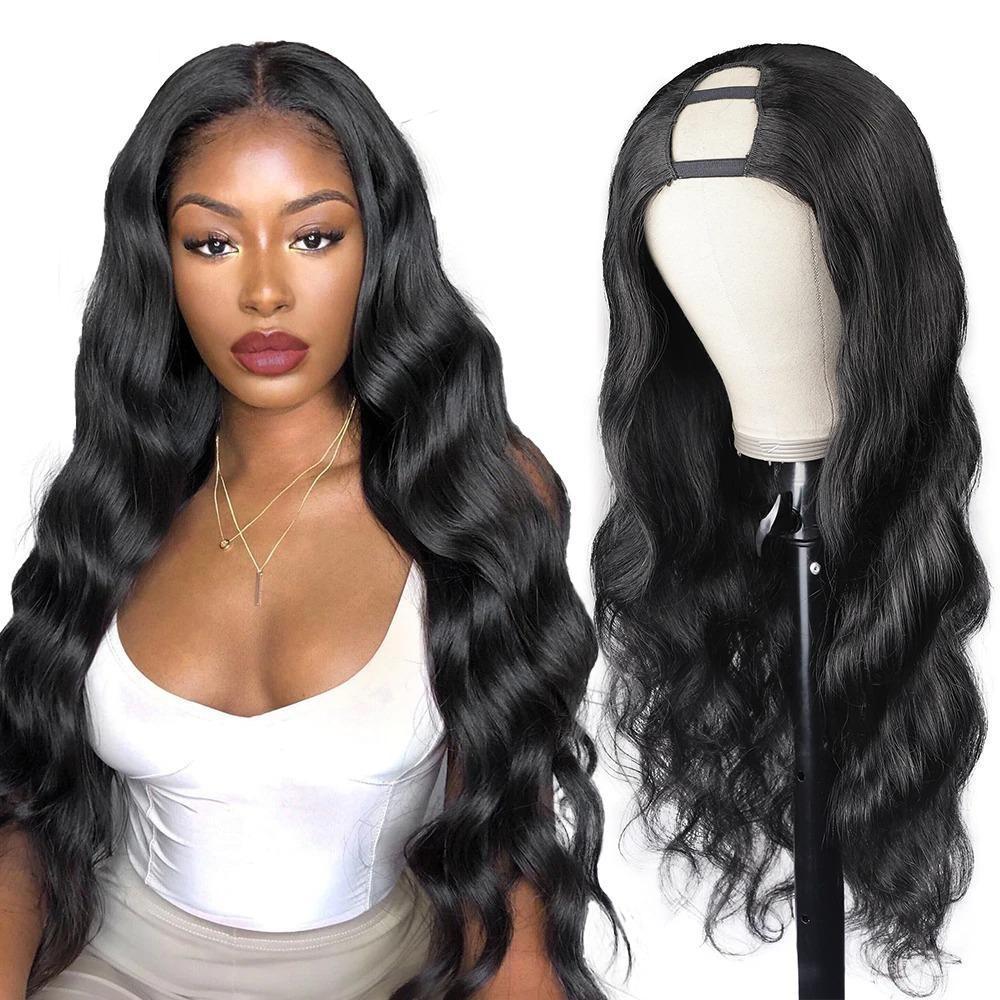 U Part Wig Body Wave Human Hair Wigs For Black Women Brazilian Remy Ha - GlamAura