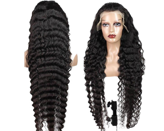 13x4 HD Transparent Lace Frontal Loose Deep Wave Human Hair Wigs 200% - GlamAura