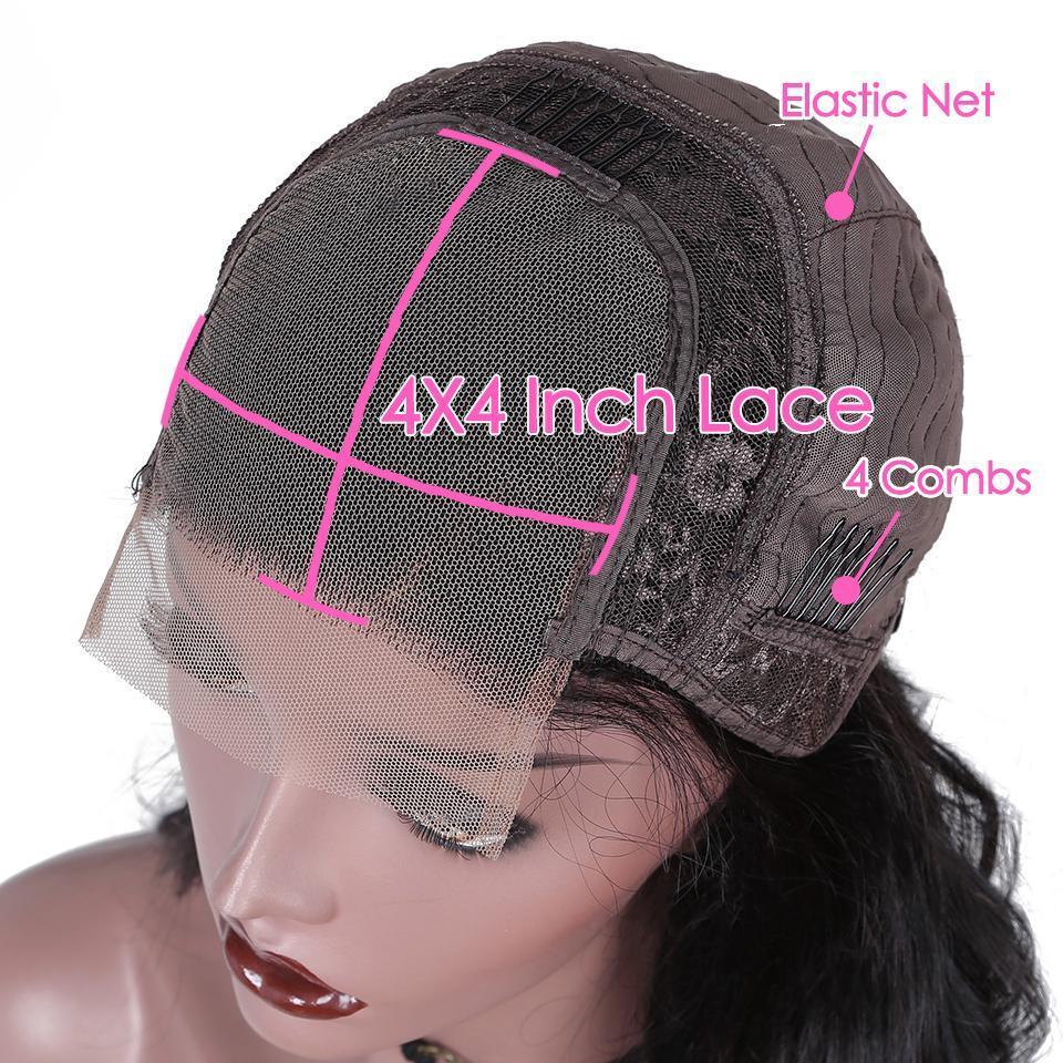 180% Density Full 4x4 Transparent Lace Front Loose Deep Human Hair Wig - GlamAura