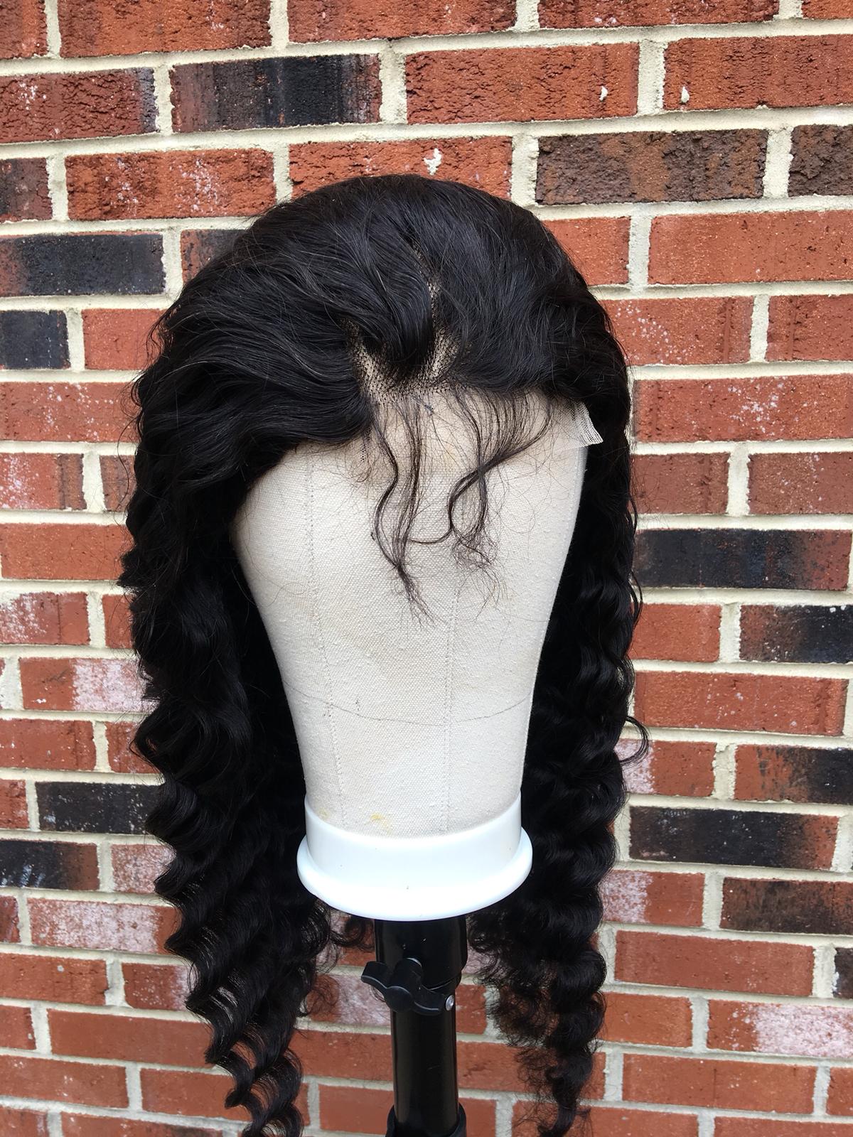 180% Density Full 4x4 Transparent Lace Front Loose Deep Human Hair Wig - GlamAura