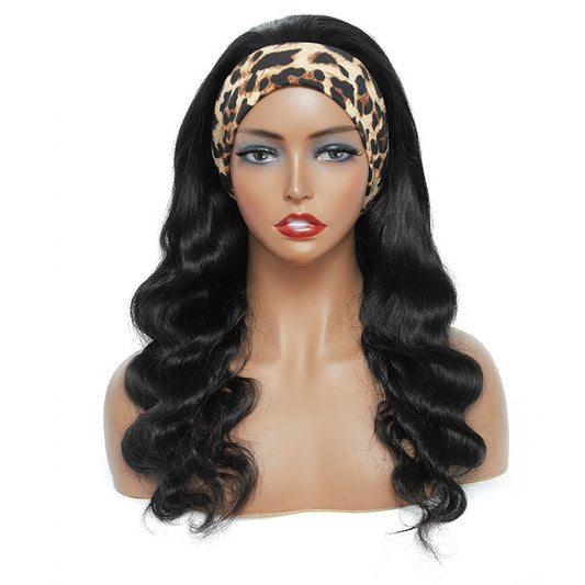 Headband Human Hair Scarf Wig Body Wave No GLUE Easy Wear for Women 18 - GlamAura