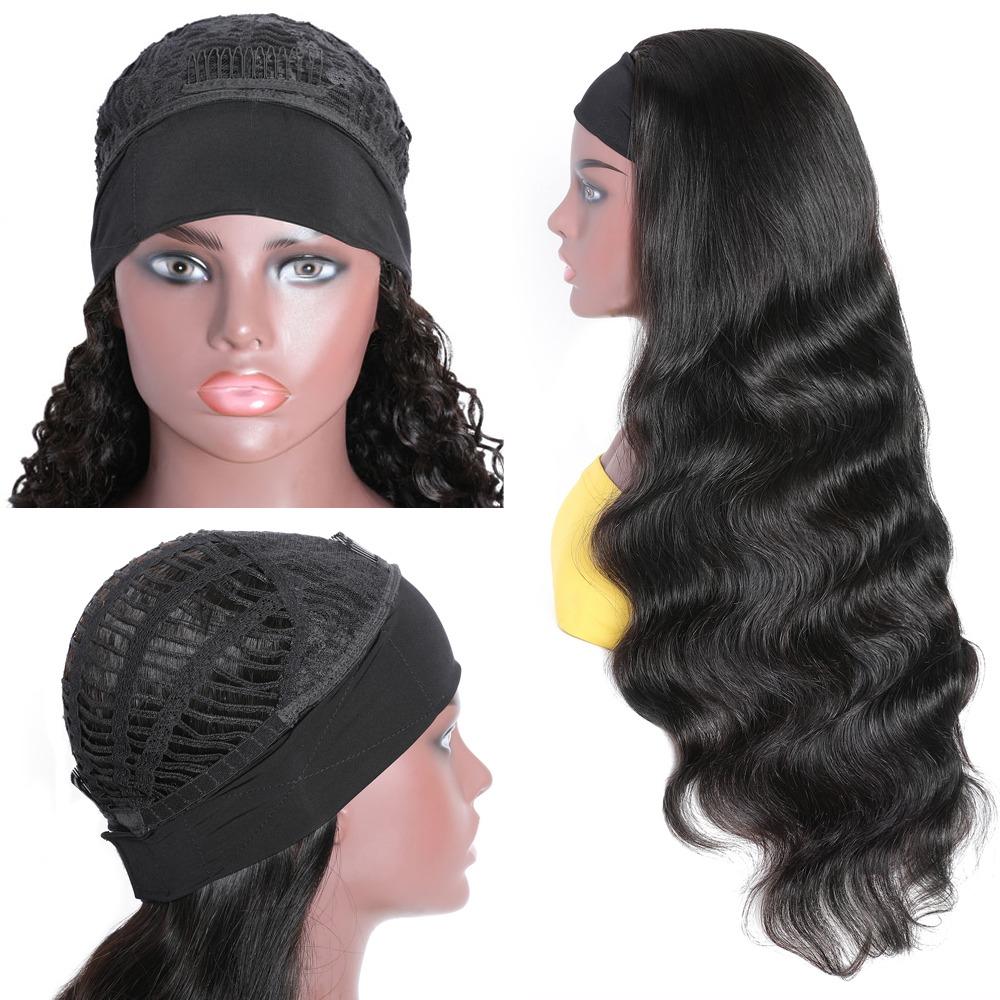 Headband Human Hair Scarf Wig Body Wave No GLUE Easy Wear for Women 18 - GlamAura