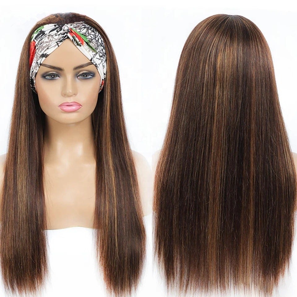 Piano Highlight Headband Body Wave Glueless Human Hair Wigs Virgin Hai - GlamAura