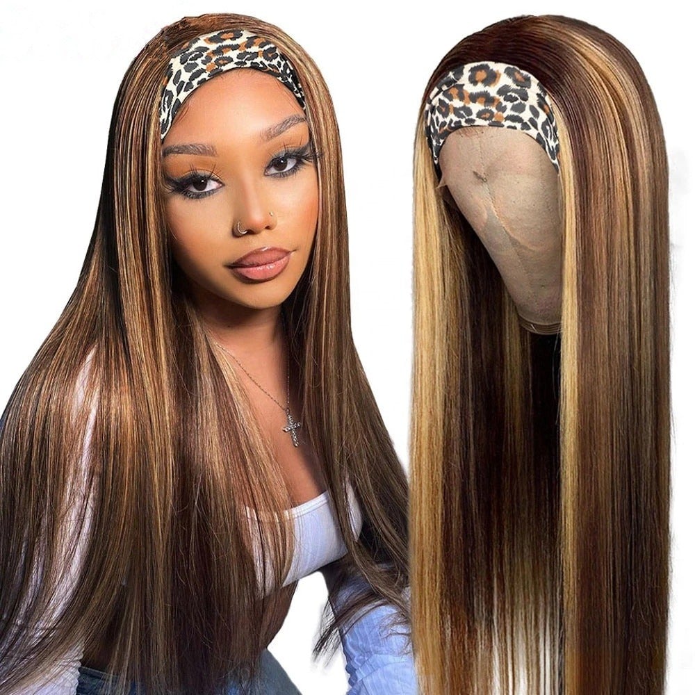 Piano Highlight Headband Body Wave Glueless Human Hair Wigs Virgin Hai - GlamAura