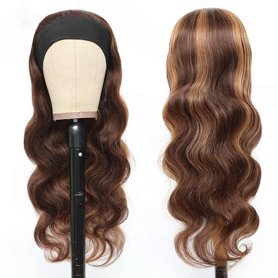 Piano Highlight Headband Body Wave Glueless Human Hair Wigs Virgin Hai - GlamAura