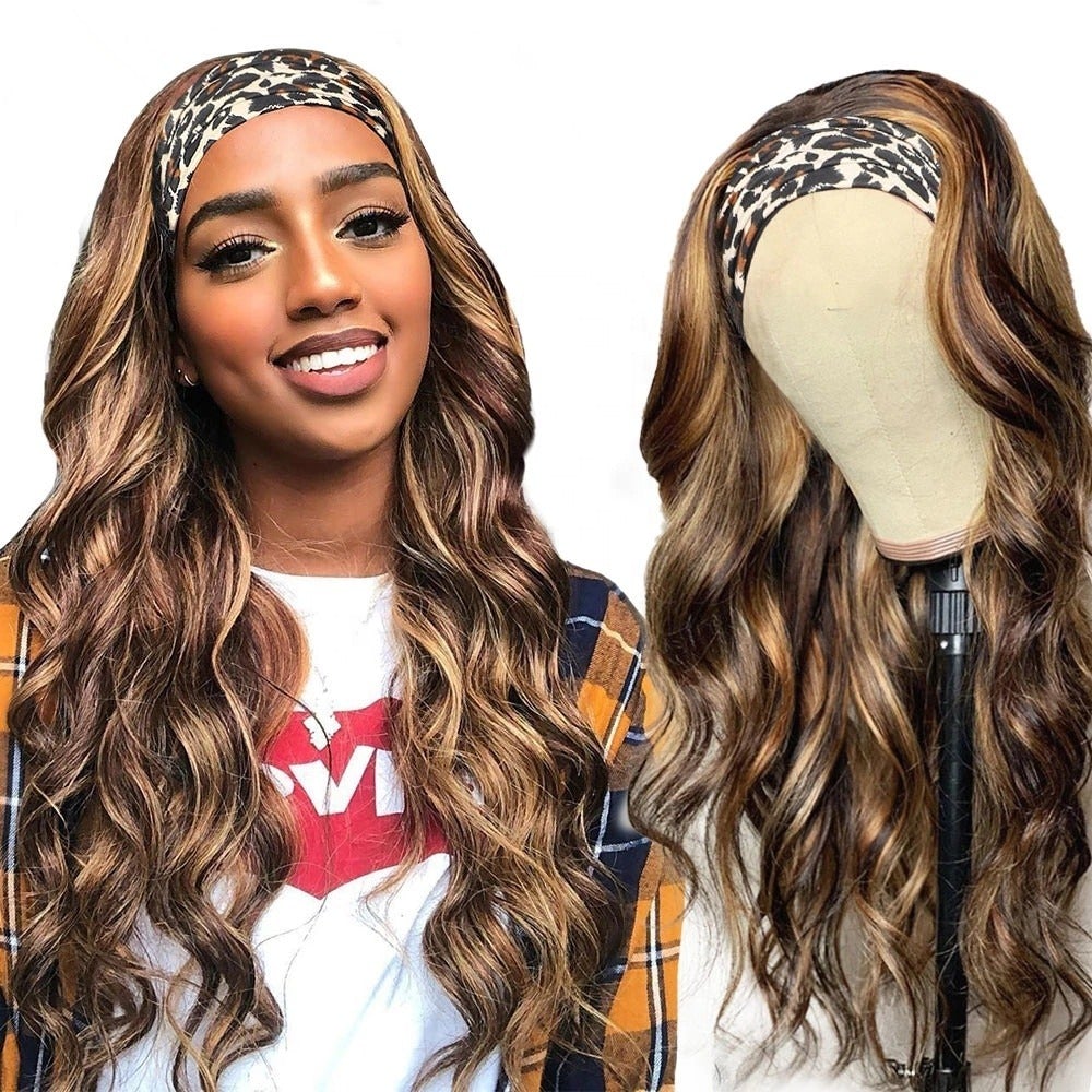 Piano Highlight Headband Body Wave Glueless Human Hair Wigs Virgin Hai - GlamAura
