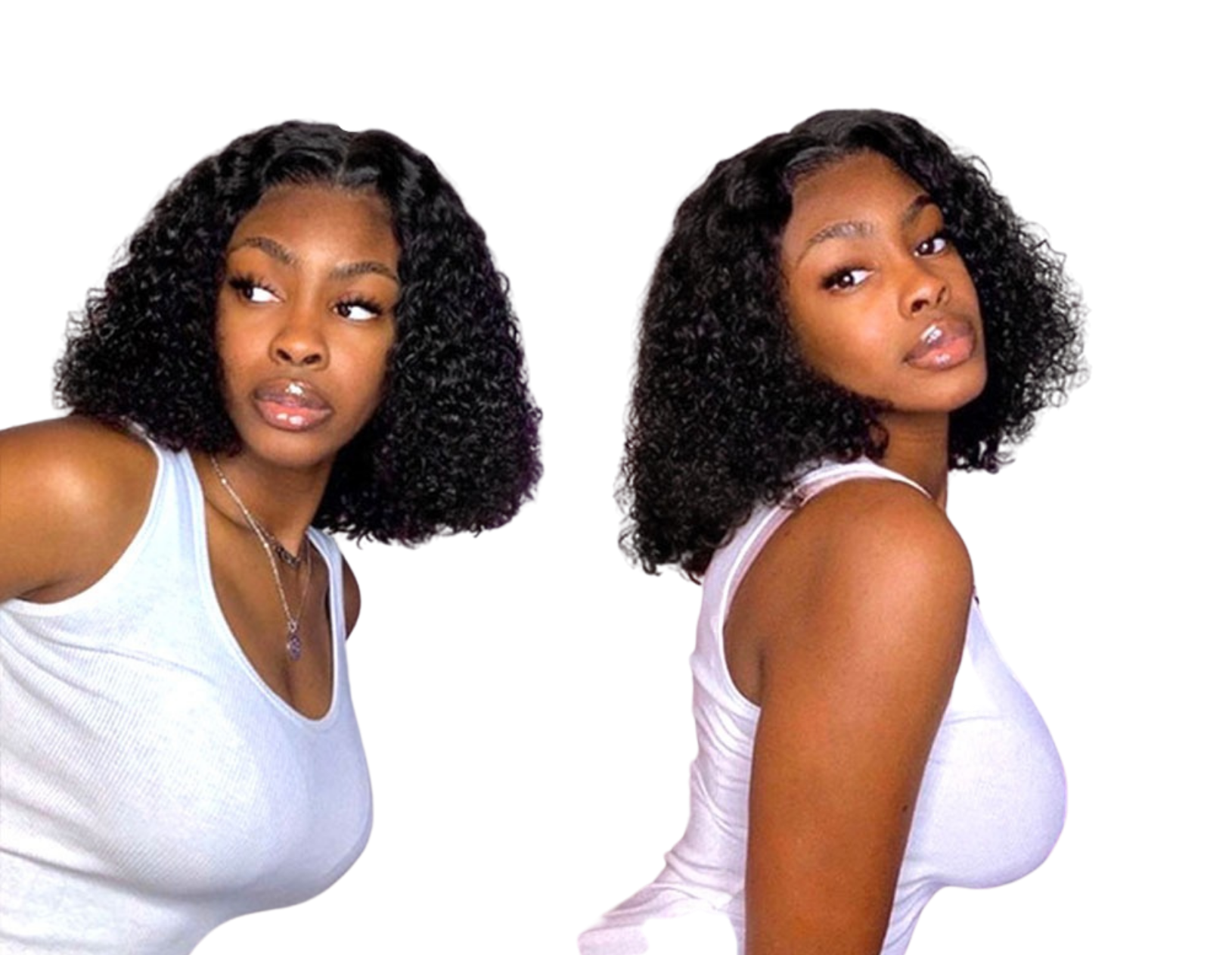 Short Bob U Part Wig Human Hair Jerry Curl Brazilian Remy Glueless Wig - GlamAura