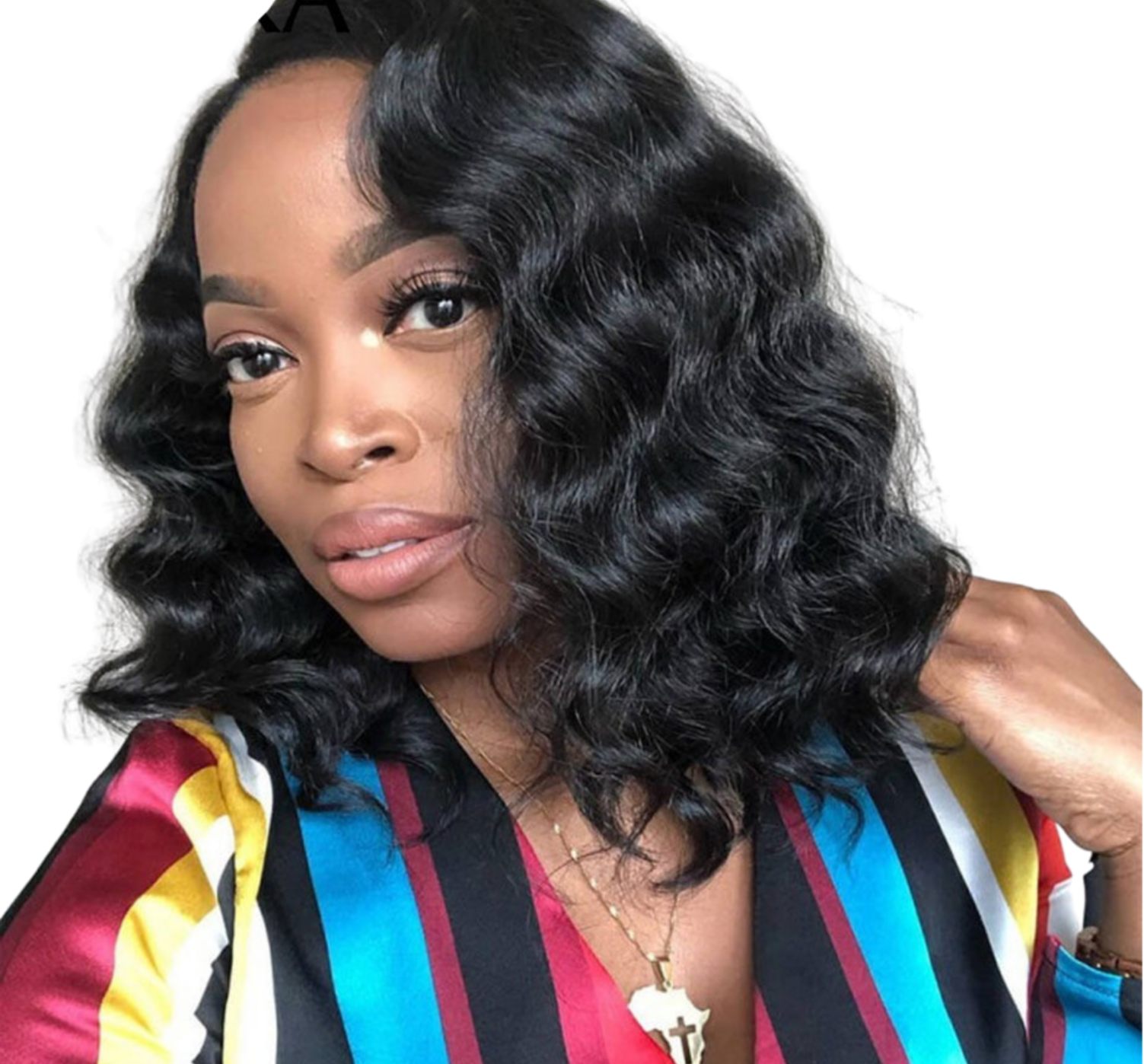 Short Bob U Part Wig Human Hair Loose Deep Wave Brazilian Remy Glueles - GlamAura