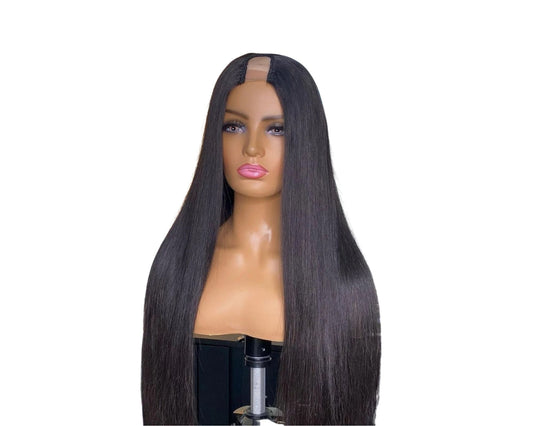 U Part Wig Straight Hair Human Hair Wigs For Black Women Brazilian - GlamAura