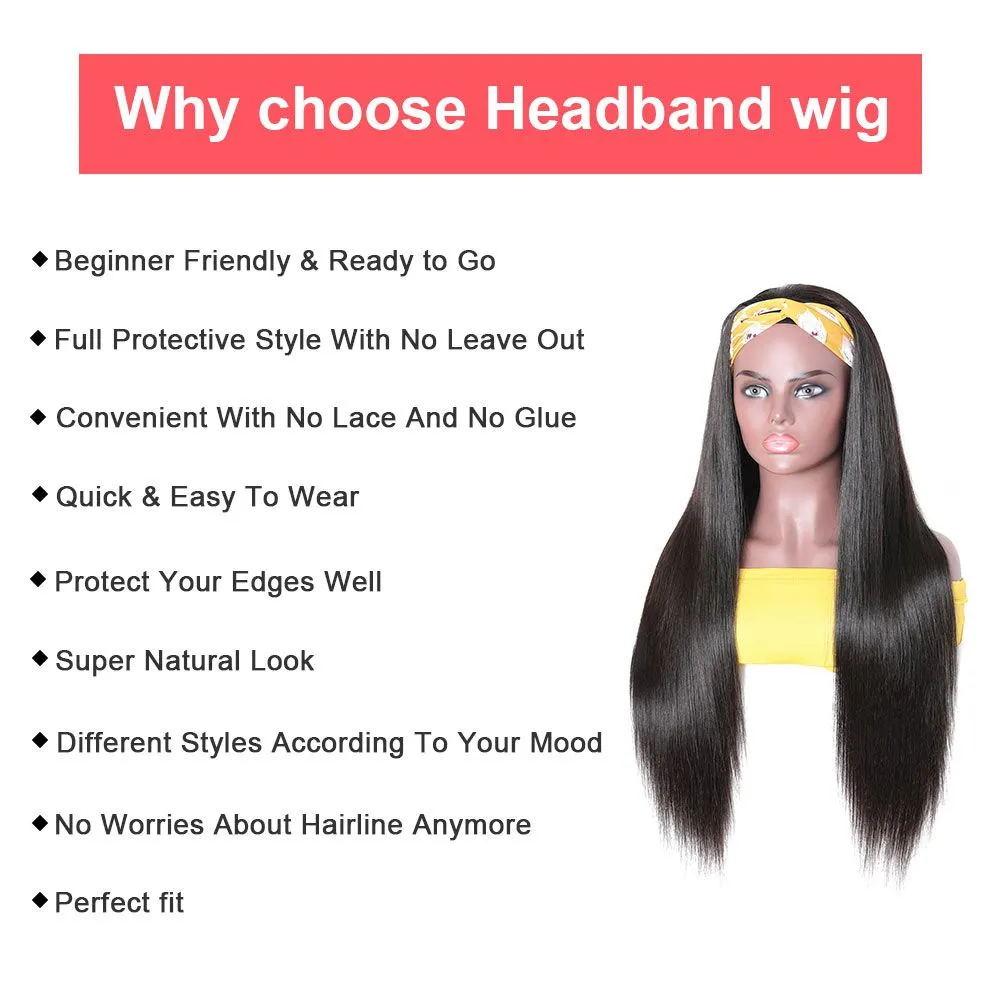 U Part Wig Straight Hair Human Hair Wigs For Black Women Brazilian - GlamAura