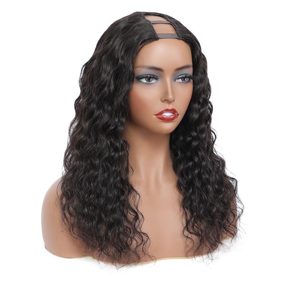 U Part Wig Water Wave Human Hair Wigs For Black Women Brazilian Remy H - GlamAura