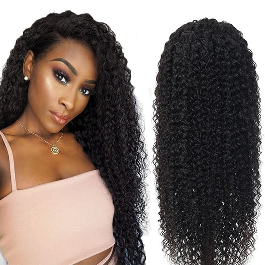 13x4 HD Transparent Lace Frontal Kinky Curly Human Hair Wigs 200% Dens - GlamAura