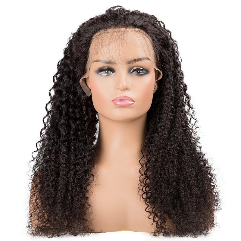 13x4 HD Transparent Lace Frontal Kinky Curly Human Hair Wigs 200% Dens - GlamAura