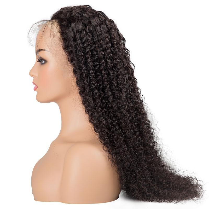 13x4 HD Transparent Lace Frontal Kinky Curly Human Hair Wigs 200% Dens - GlamAura