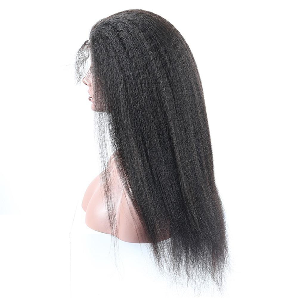 13x4 HD Transparent Lace Frontal Kinky Straight Human Hair Wigs 200% D - GlamAura